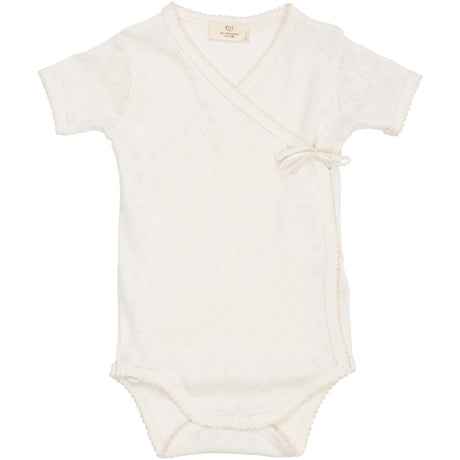 COPENHAGEN COLORS Cream Pointelle Heart Crossover Body Ss