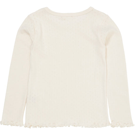 COPENHAGEN COLORS Cream Summer Pointelle Ls Tee