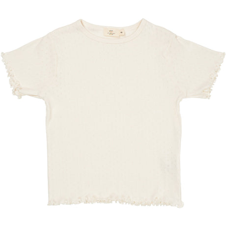 COPENHAGEN COLORS Cream Summer Pointelle T-Shirt Ss