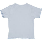COPENHAGEN COLORS Dusty Blue Summer Pointelle T-Shirt Ss