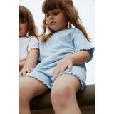 COPENHAGEN COLORS Dusty Blue Summer Pointelle T-Shirt Ss