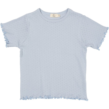 COPENHAGEN COLORS Dusty Blue Summer Pointelle T-Shirt Ss