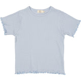 COPENHAGEN COLORS Dusty Blue Summer Pointelle T-Shirt Ss