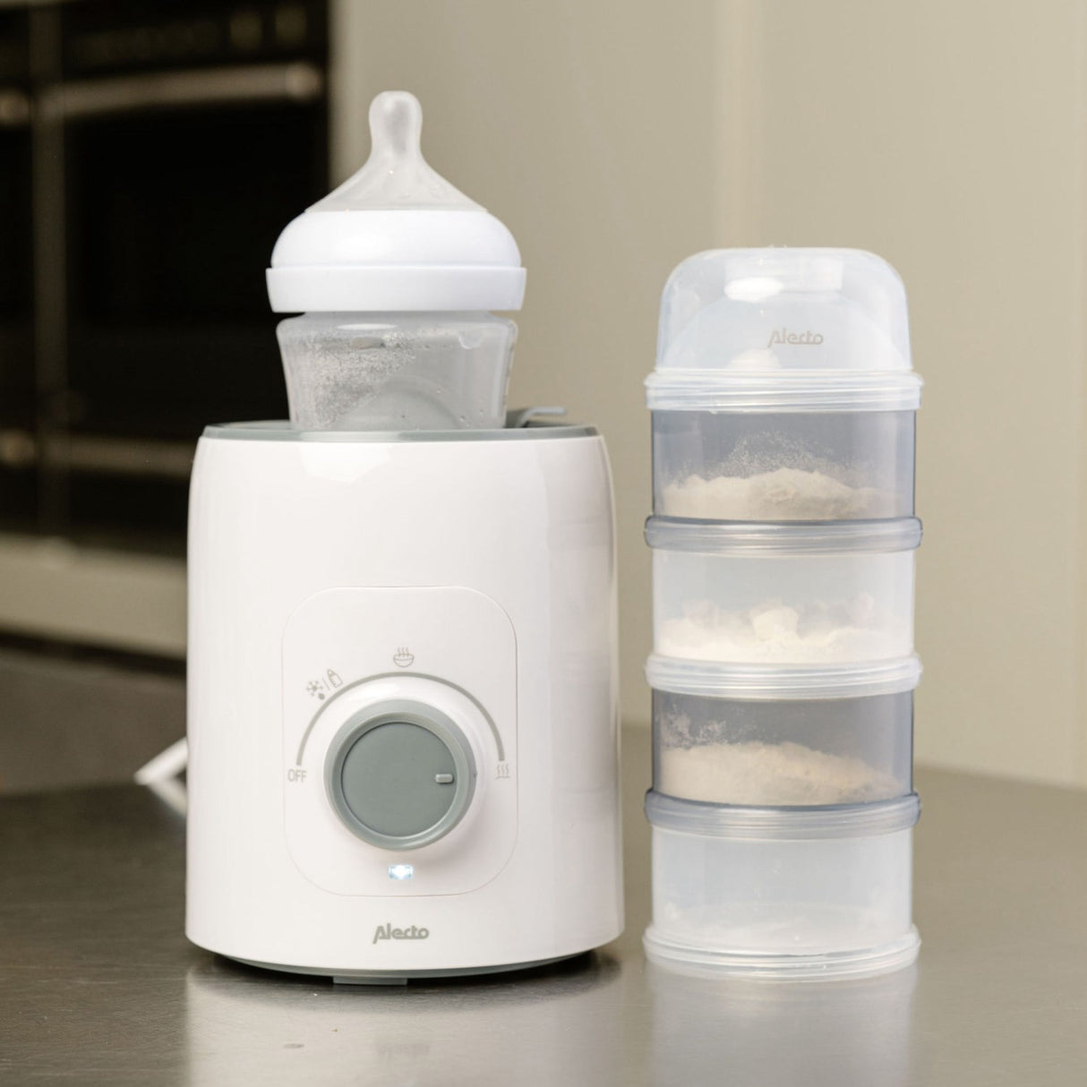 Alecto White Bottle Warmer