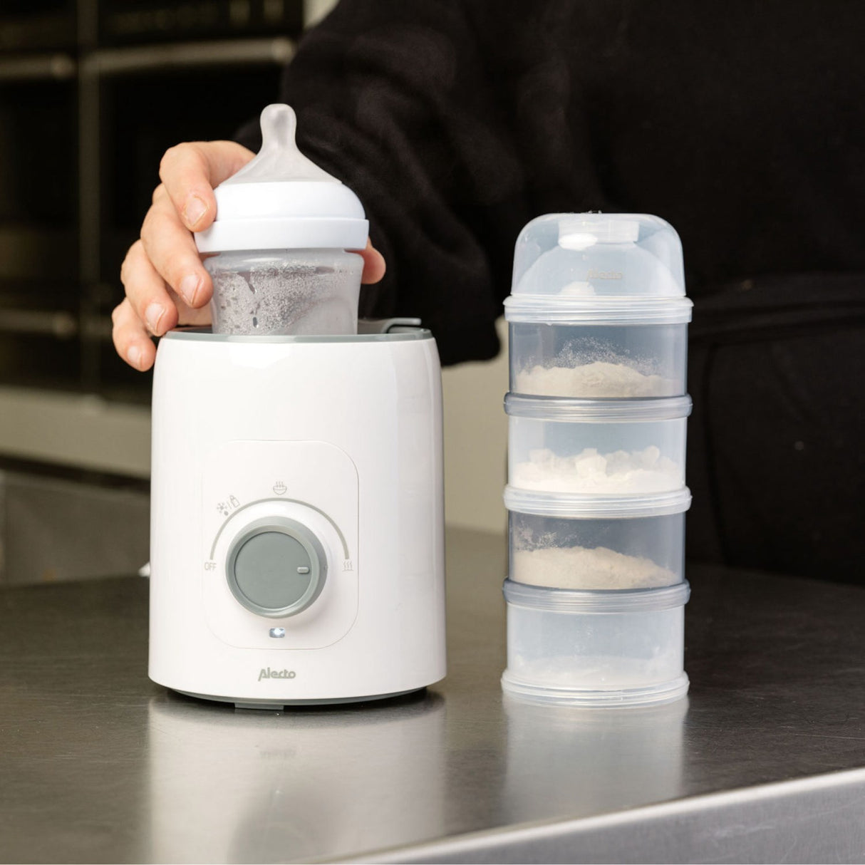 Alecto White Bottle Warmer