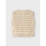 Lil'Atelier Turtledove Gray Morn Boa Knit Vest