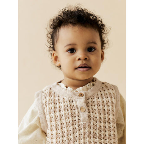 Lil'Atelier Turtledove Gray Morn Boa Knit Vest