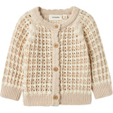 Lil'Atelier Turtledove Gray Morn Boa Knit Cardigan