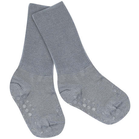 Gobabygo Stone Blue Non-Slip Socks In Merino Wool