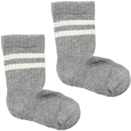 Gobabygo Grey Melange Non-Slip Sport Socks