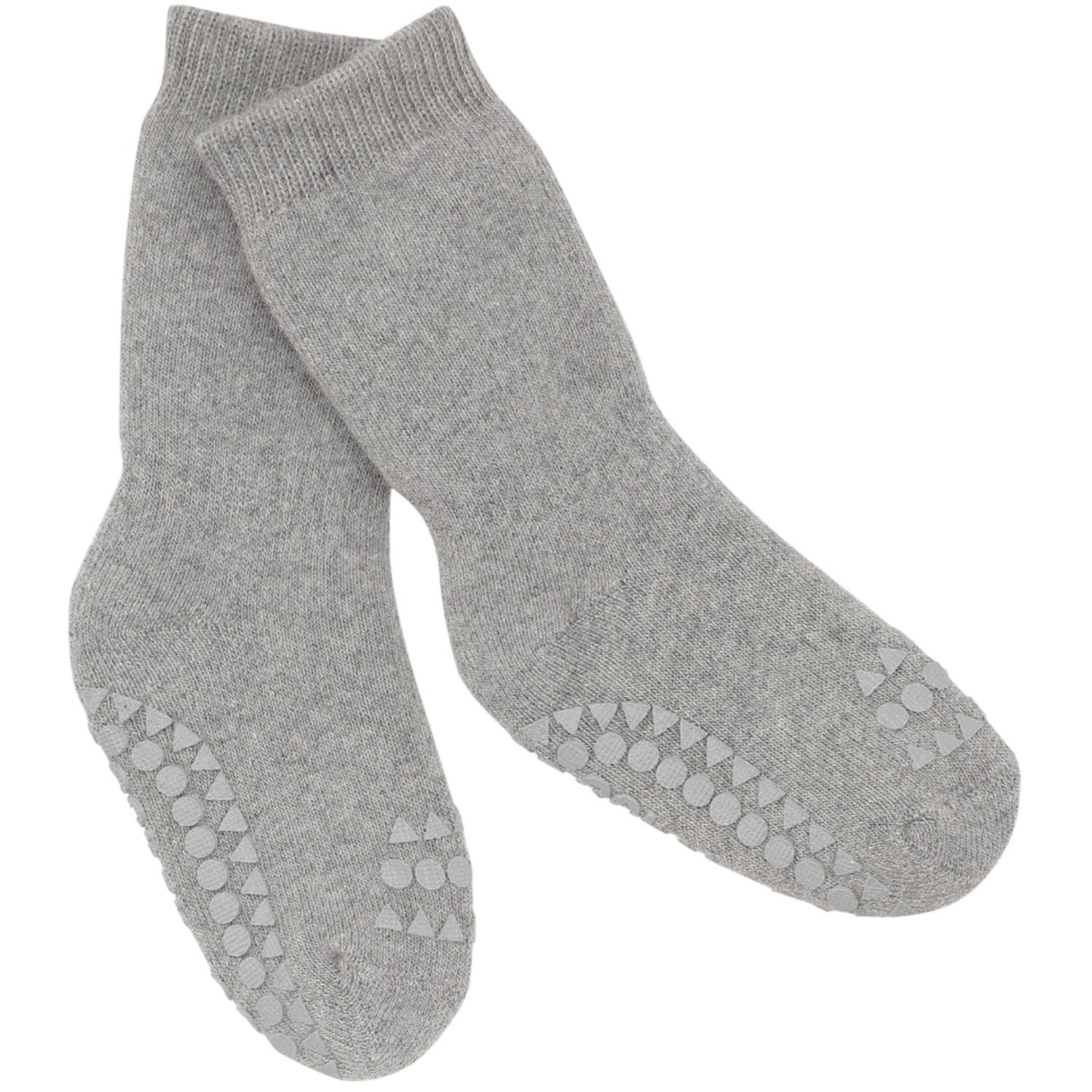 Gobabygo Grey Melange Non-Slip Socks Organic Terry Cotton