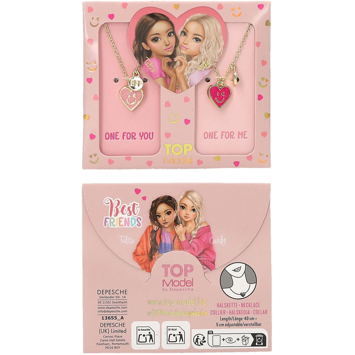 TOPModel BFF Necklace Set Pink