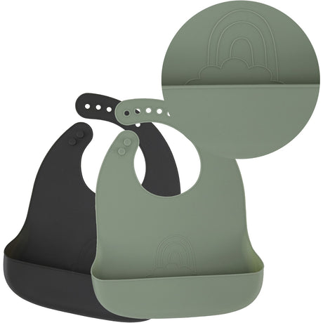 By Lille Vilde Sage & Forest Bibs - Rainbow 2pcs