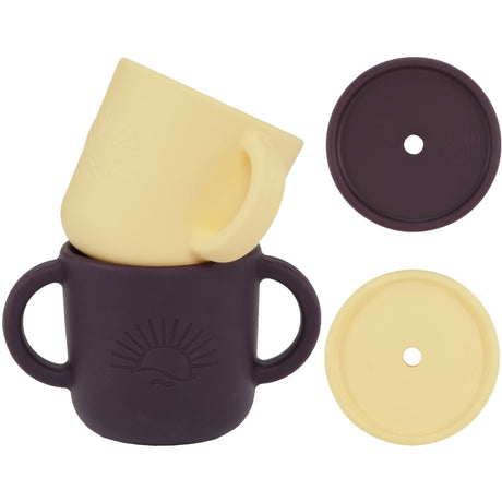 By Lille Vilde Vanilla & Plum Cups W/lids 2pcs