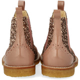 Angulus Clay/Clay Glitter/Rosa Chelsea Boot Med Glitter Og BrAndues Detaljer
