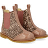 Angulus Clay/Clay Glitter/Rosa Chelsea Boot Med Glitter Og BrAndues Detaljer