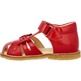 Angulus Dark Red Beginner Sandal with Bow and Velcro Closure