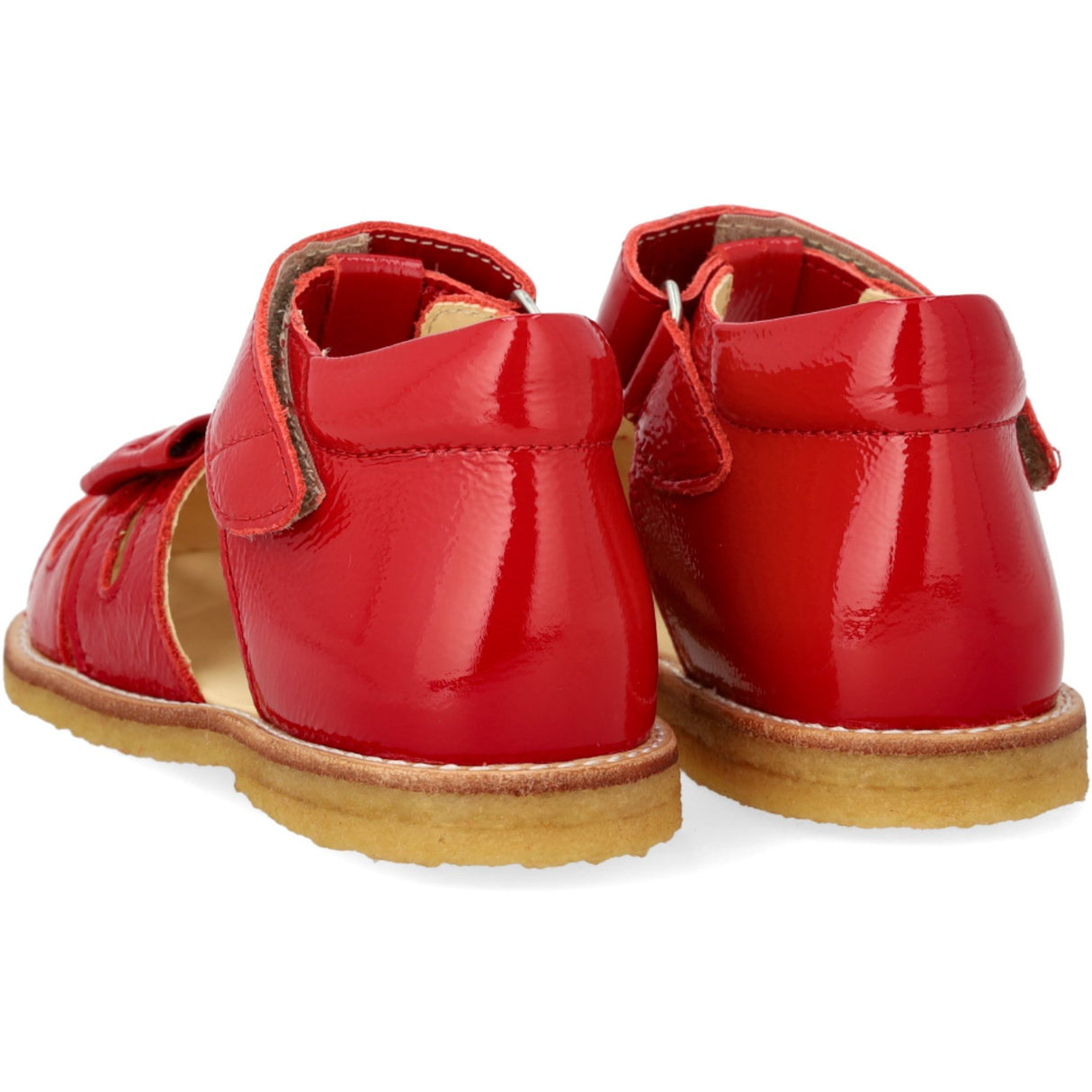 Angulus Dark Red Beginner Sandal with Bow and Velcro Closure