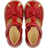 Angulus Dark Red Beginner Sandal with Bow and Velcro Closure