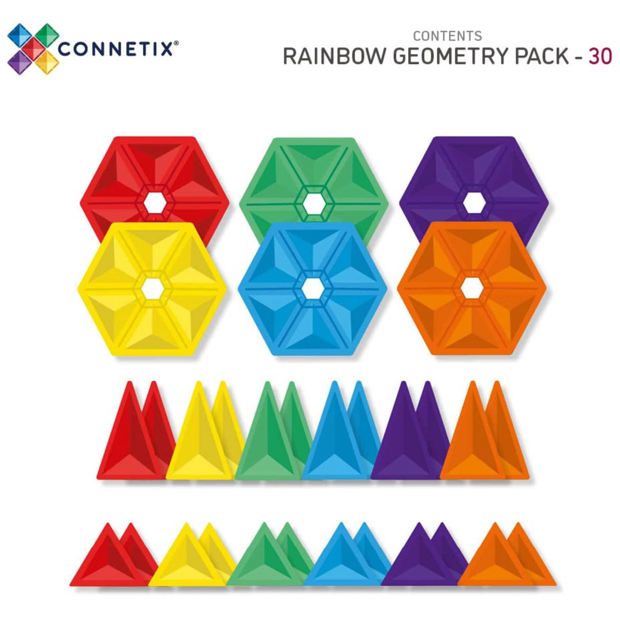 Connetix Rainbow Geometry Pack 30 Pieces