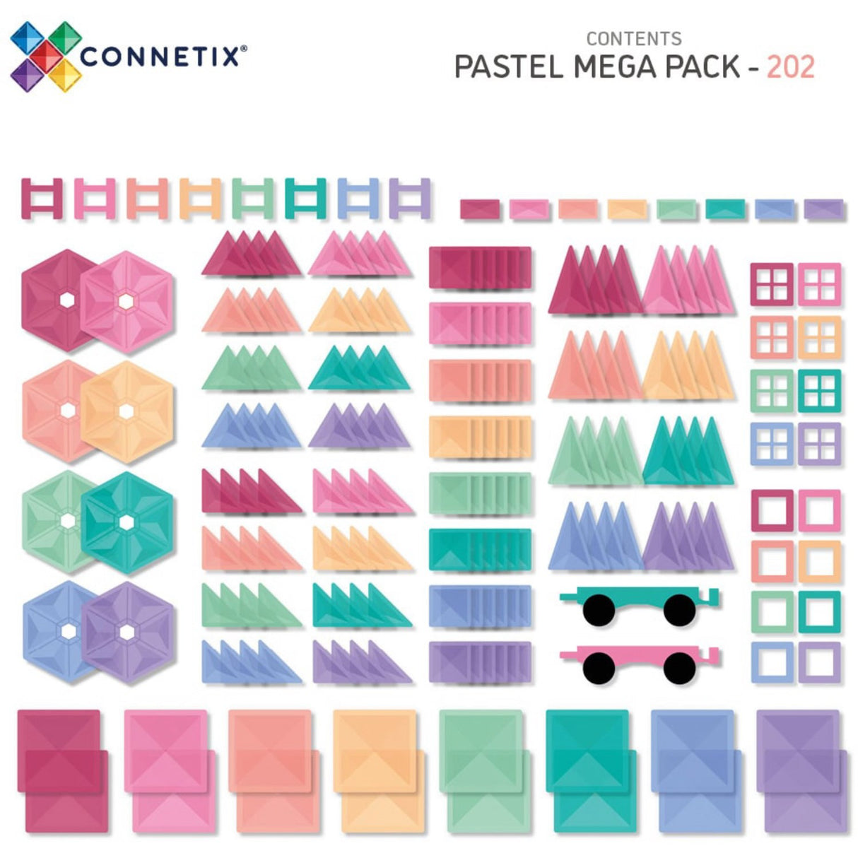 Connetix Pastel Mega Pack 202 Pieces