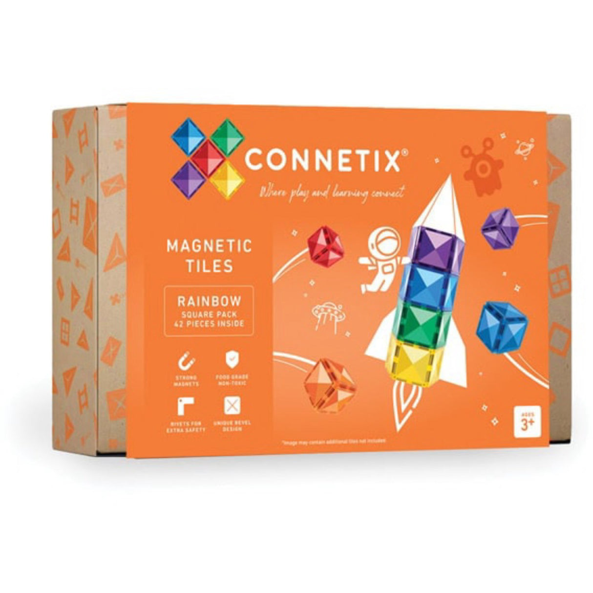 Connetix Rainbow Square Pack 42 Pieces
