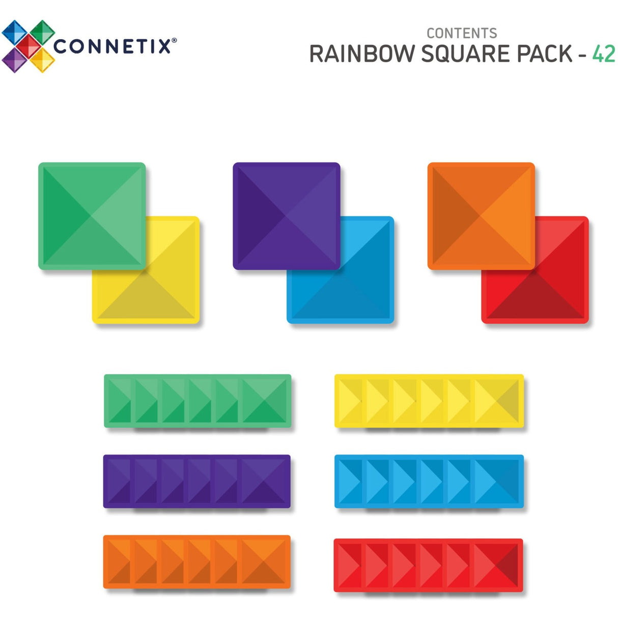 Connetix Rainbow Square Pack 42 Pieces