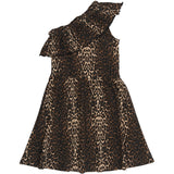 The New Oxford Tan AOP Ellen Rib Dress