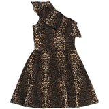 The New Oxford Tan AOP Ellen Rib Dress