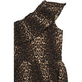 The New Oxford Tan AOP Ellen Rib Dress