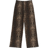 The New Oxford Tan AOP Ellen Wide Rib Pants