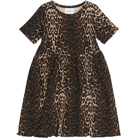 THE NEW Siblings Oxford Tan AOP Ellie Rib Dress