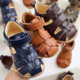 Angulus Dark Brown Beginner Sandal Med Velcro Closure