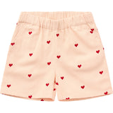 COPENHAGEN COLORS Dusty Rose W. Berry Hearts Twill Heart Shorts