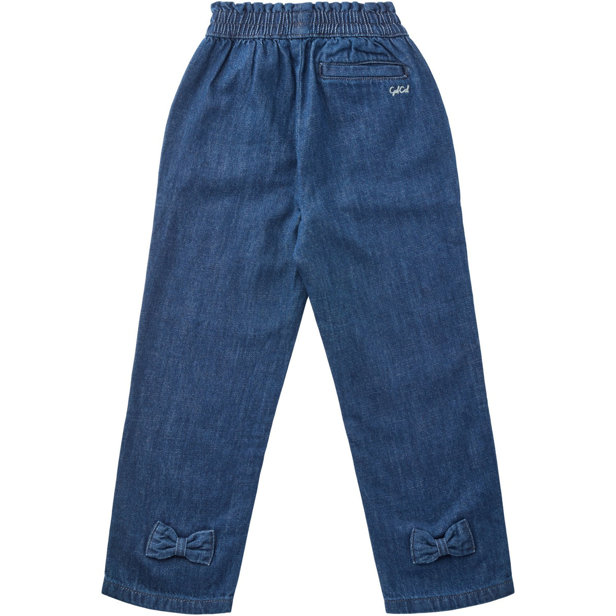 Copenhagen Colors Dark Indigo Blue Washed Organic Chinos W. Bow Regular Fit