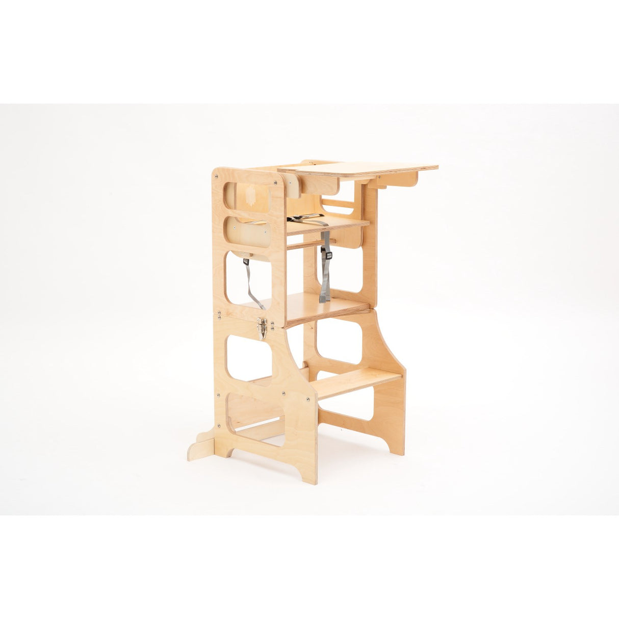 Duck Woodworks Natural High Chair Add-on For Kitchen Tower