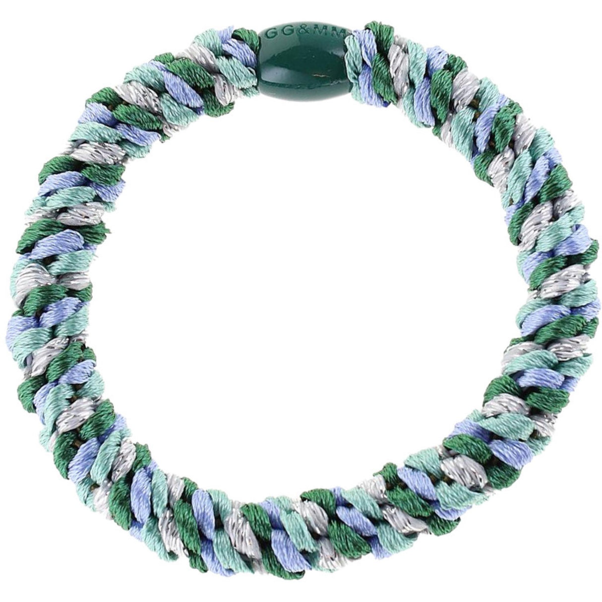 Bow's by Stær Braided Hair Elastic - Multi Blue/Green/Grey Glitter 6-pack