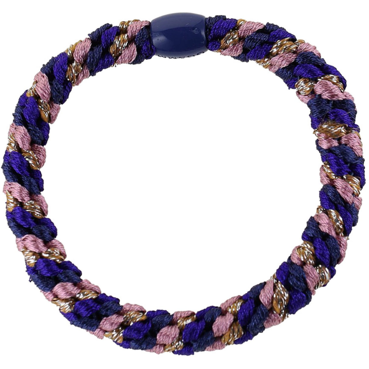 Bow's by Stær Braided Hair Elastic - Multi Purple/Rose/Gold Glitter 6-pack