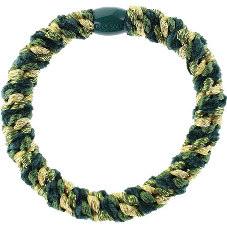 Bow's by Stær Braided Hair Elastic - Multi Dark Green/Gold Glitter 6-pack