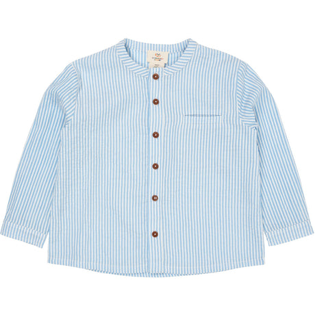 Copenhagen Colors Sky Blue W Cream Stripe Seersucker Shirt