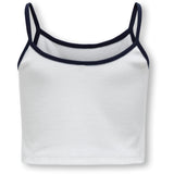 kids ONLY Bright White Navy Blazer NYC Vikka Rib Print Top