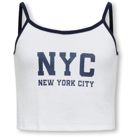 kids ONLY Bright White Navy Blazer NYC Vikka Rib Print Top