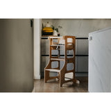 Duck Woodworks Natural High Chair Add-on For Kitchen Tower
