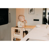 Duck Woodworks Natural High Chair Add-on For Kitchen Tower