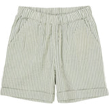 COPENHAGEN COLORS Green W Cream Stripe Seersucker Shorts Sporty