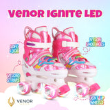 VENOR Shiny Pink Ignite LED Side-By-Side Rulleskøjter