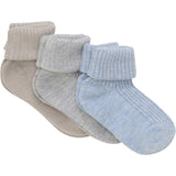 Minymo Winter Sky Baby Sock Rib 3-Pack