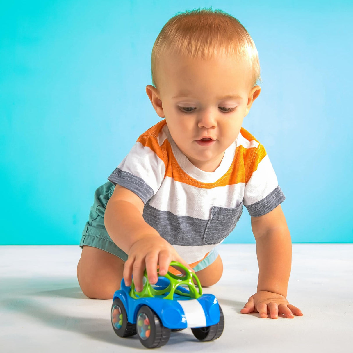 Bright Starts Blue Toy Car Rattle & Roll Buggie™