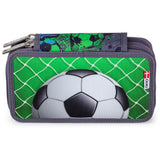 JEVA Football Pencil Case With Fyld Twozip 8865