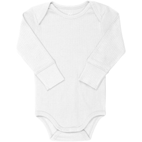 COPENHAGEN COLORS White Rib Jersey Long Sleeve Body